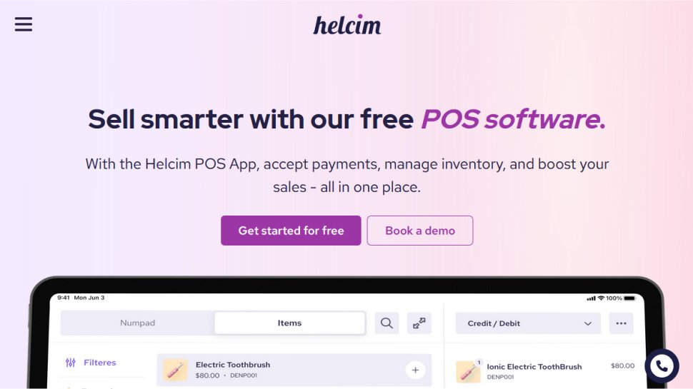 Helcim POS website screenshot (October 2025).