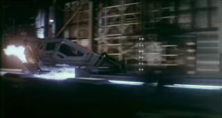 The rocket sled is used for time travel in "Timecop."