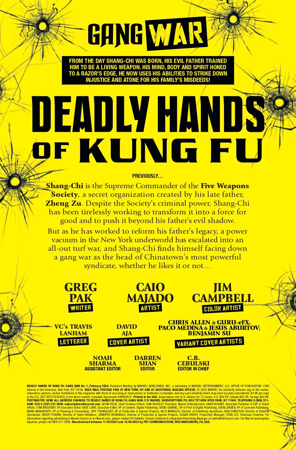 Art from Deadly Hands of Kung Fu #1