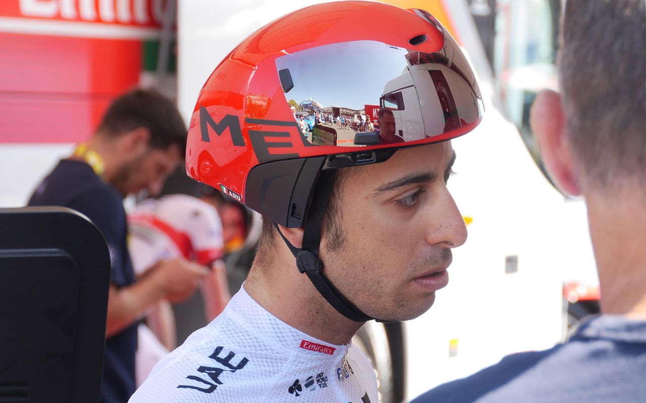 UAE Team Emirates' Fabio Aru raced in a MET Drone helmet