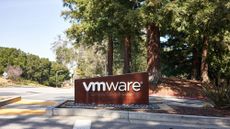 The entrance sign at VMware's headquarters in Palo Alto