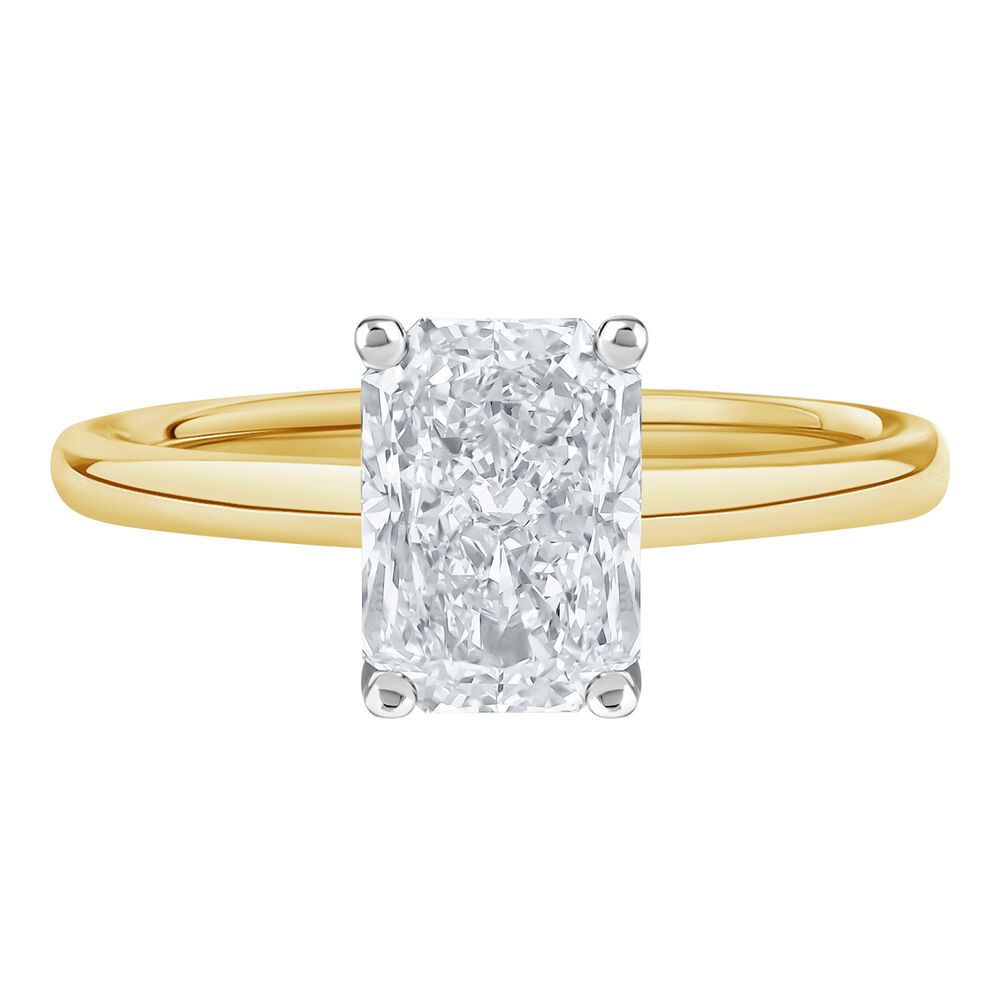 Lab Grown Diamond Radiant-Cut Solitaire Ring in 14K Yellow Gold