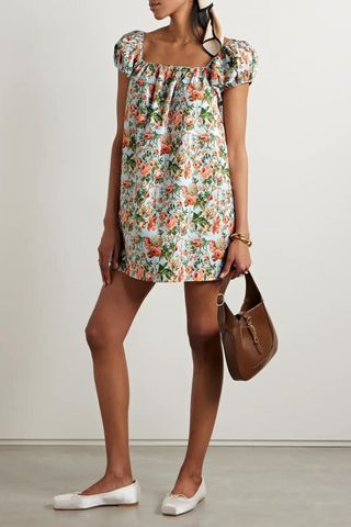 DÔEN Julie floral-print cotton-poplin mini dress