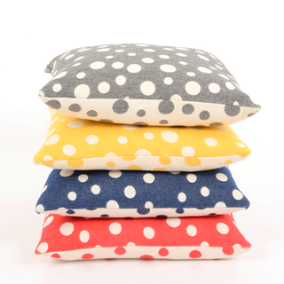 polka dots on colorful cushions