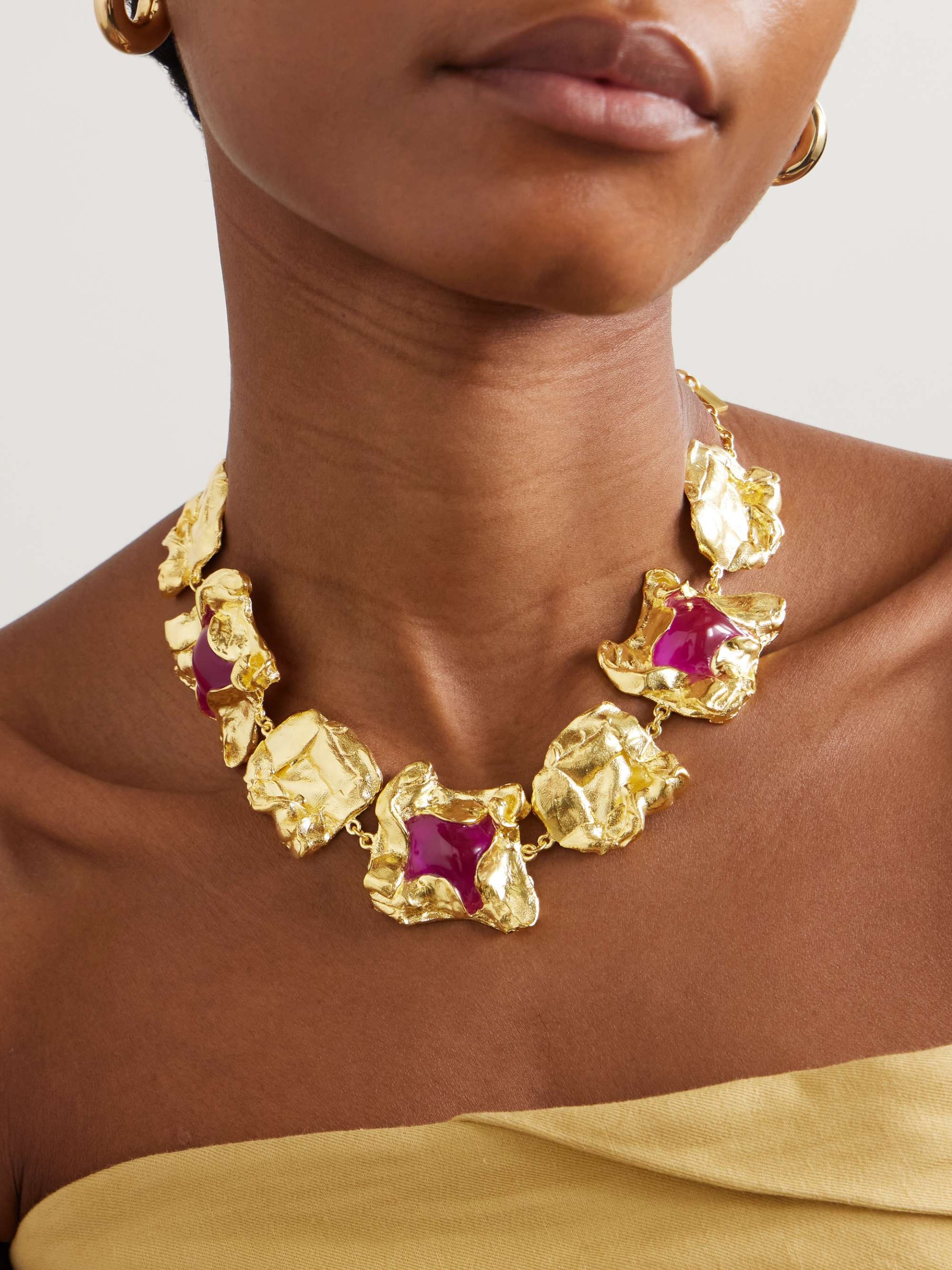 Gold-Plated and Resin Necklace