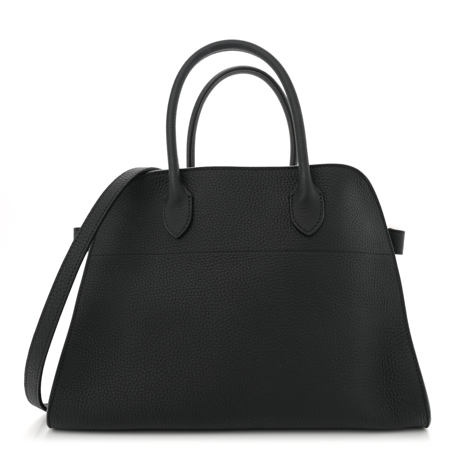 The Row, Matte Grained Calfskin Soft Margaux 12 Black
