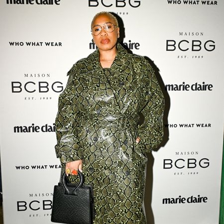 Kelly Augustine wearing bright prints