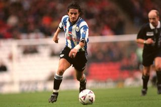 Benito Carbone playing for Sheffield Wednesday against Liverpool, December 1998