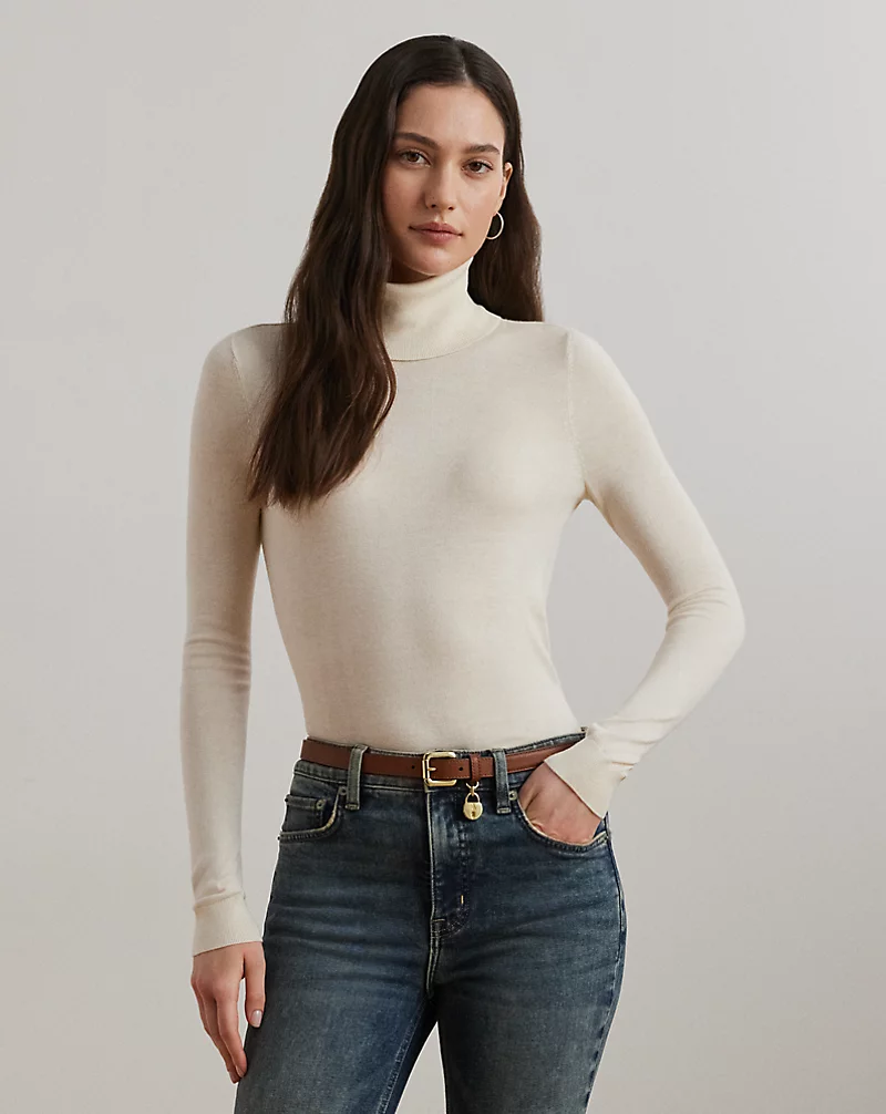 Silk Blend Roll Neck Jumper