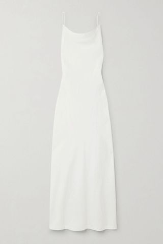 Faithfull Open Back Linen Midi Dress