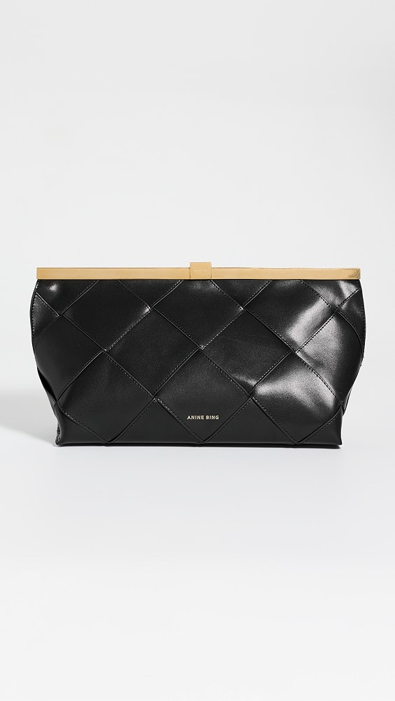 Anine Clutch Braided Leather - Black