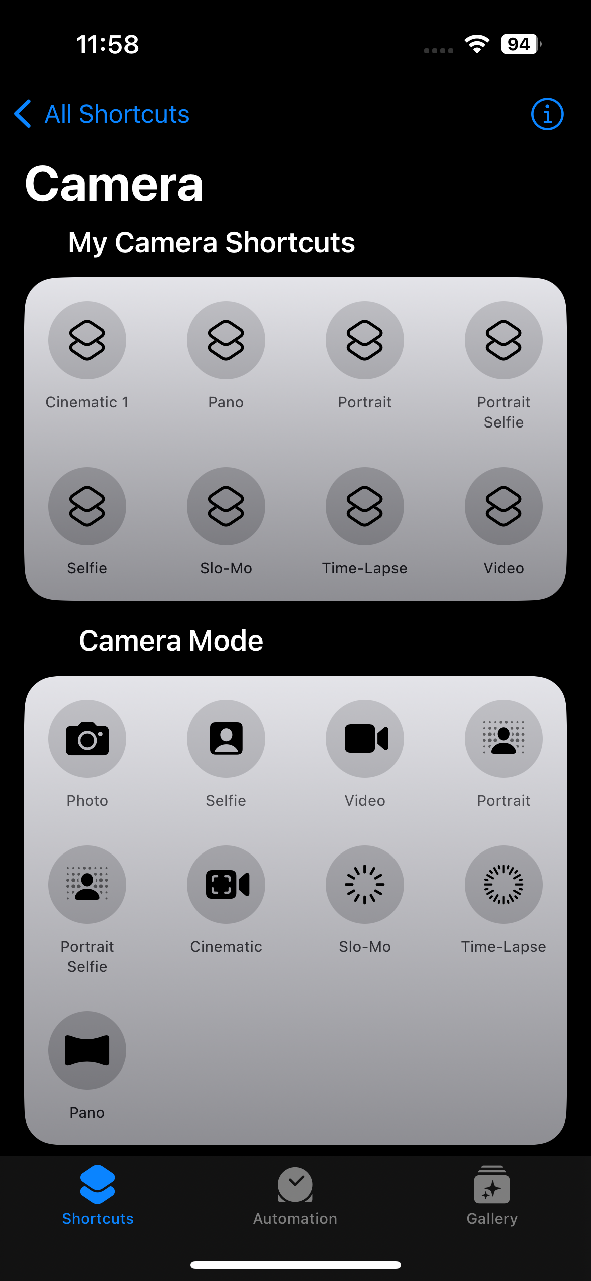 iOS 17 Camera Mode Shortcuts