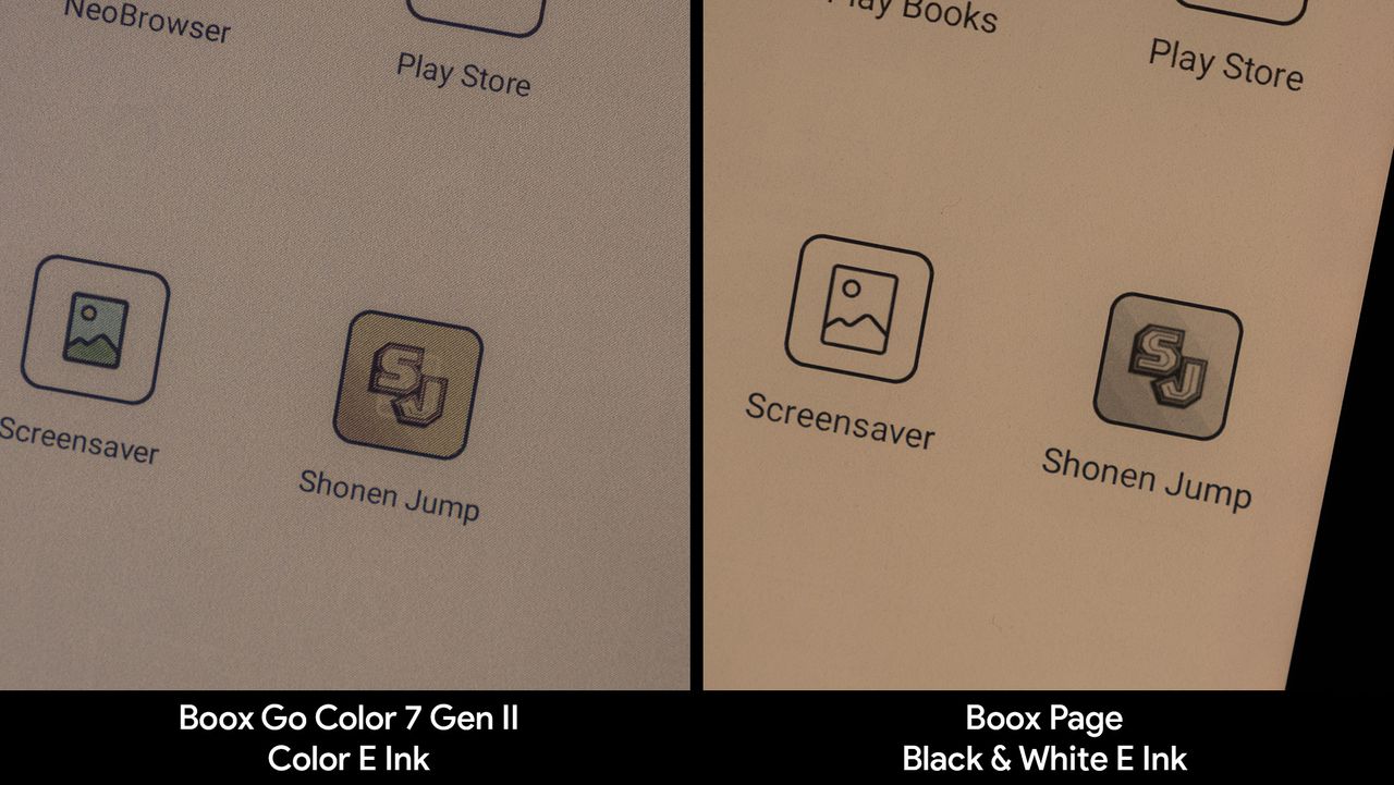 Comparing the screen quality between the Onyx Boox Page and Onyx Boox Go Color 7 Gen II