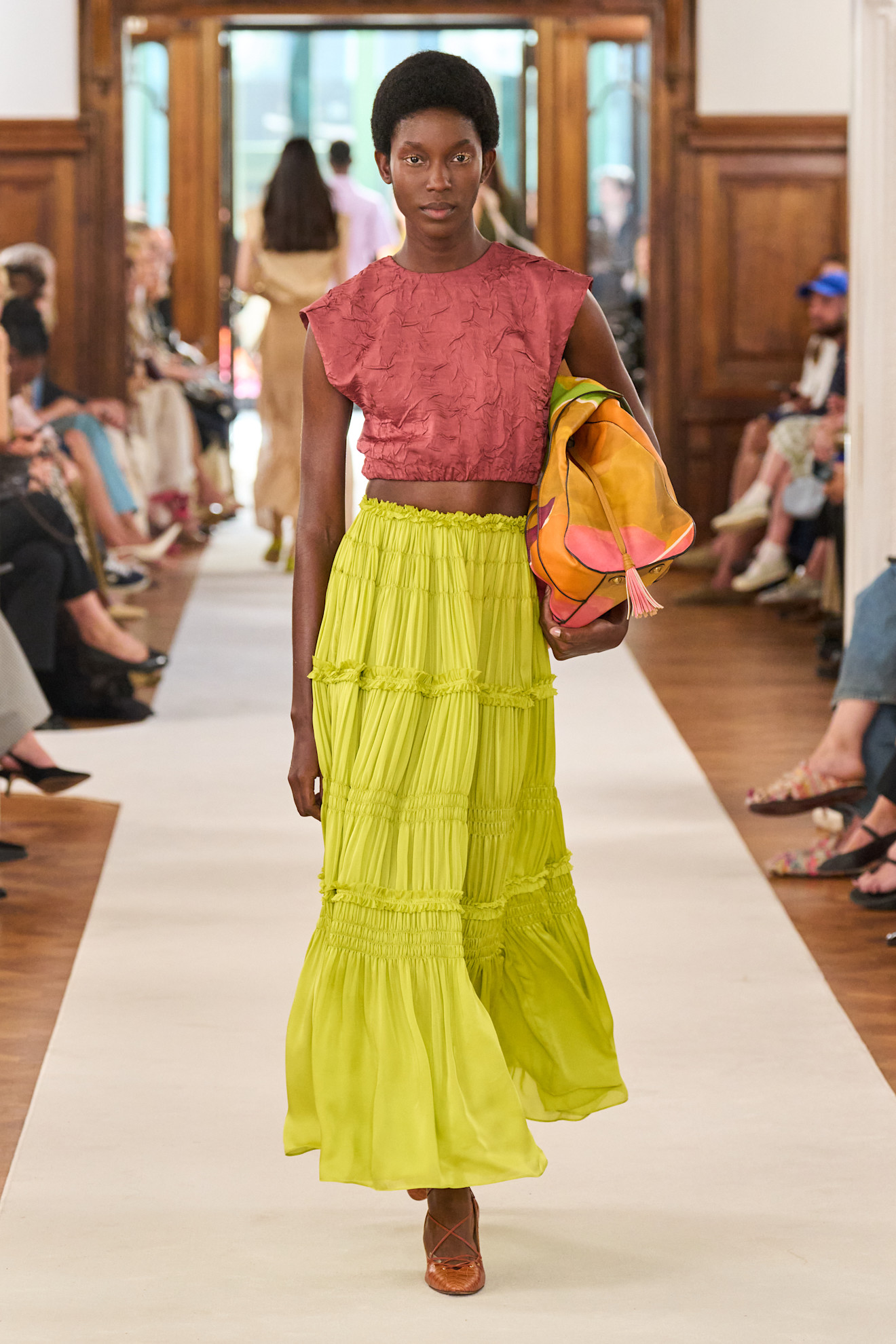 Ulla Johnson S/S 26 runway, acid green color trend
