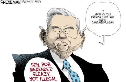 Political cartoon U.S. politics corruption New Jersey Bob Menendez