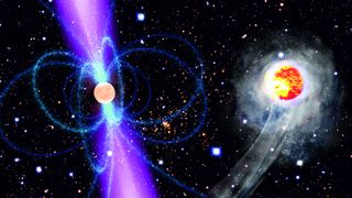 An illustration of a pulsar