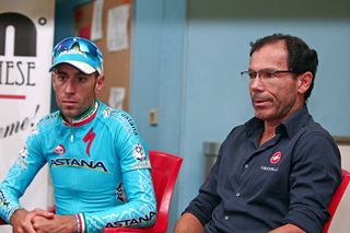 Vincenzo Nibali (Astana) and Italian national team coach Davide Cassani
