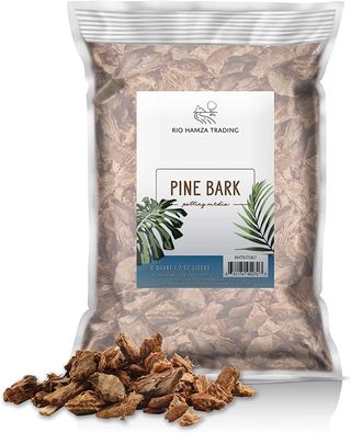 a bag of pine bark mulch