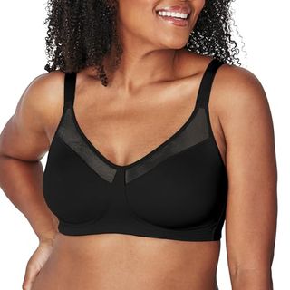 Playtex Womens 18 Jam Smoothing Wirefree Us4697 Minimizer-BH, Schwarz, 42dd US