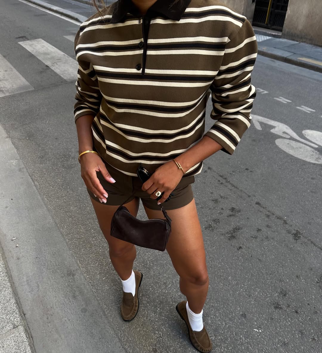 woman wearing brown loafer trend