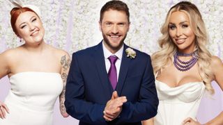 Watch Married at First Sight UK season 8 and meet Ella (R), Jay (L) and Arthur (C)