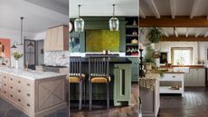 Kitchen cabinet and countertop combinations