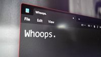 Notepad with "Whoops" on the text editor. 