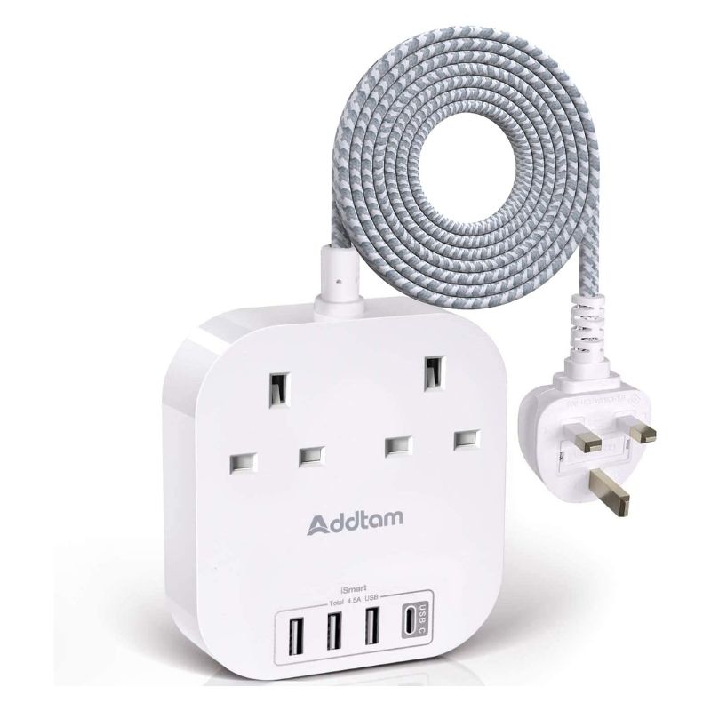 compact extension lead that's great for travelling