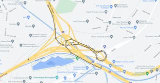 google maps stupid diversion at birmingham