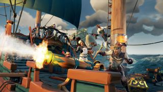 Sea of Thieves cannon firing