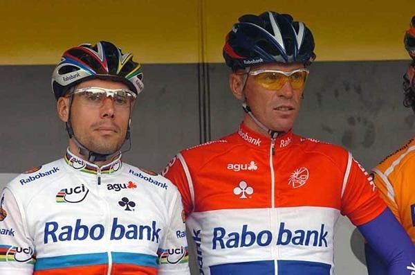 Oscar Freire and Erik Dekker (Rabobank) at the pre-race presentation