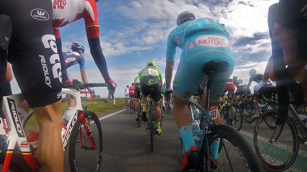 In the peloton during stage 3 at the Eneco Tour