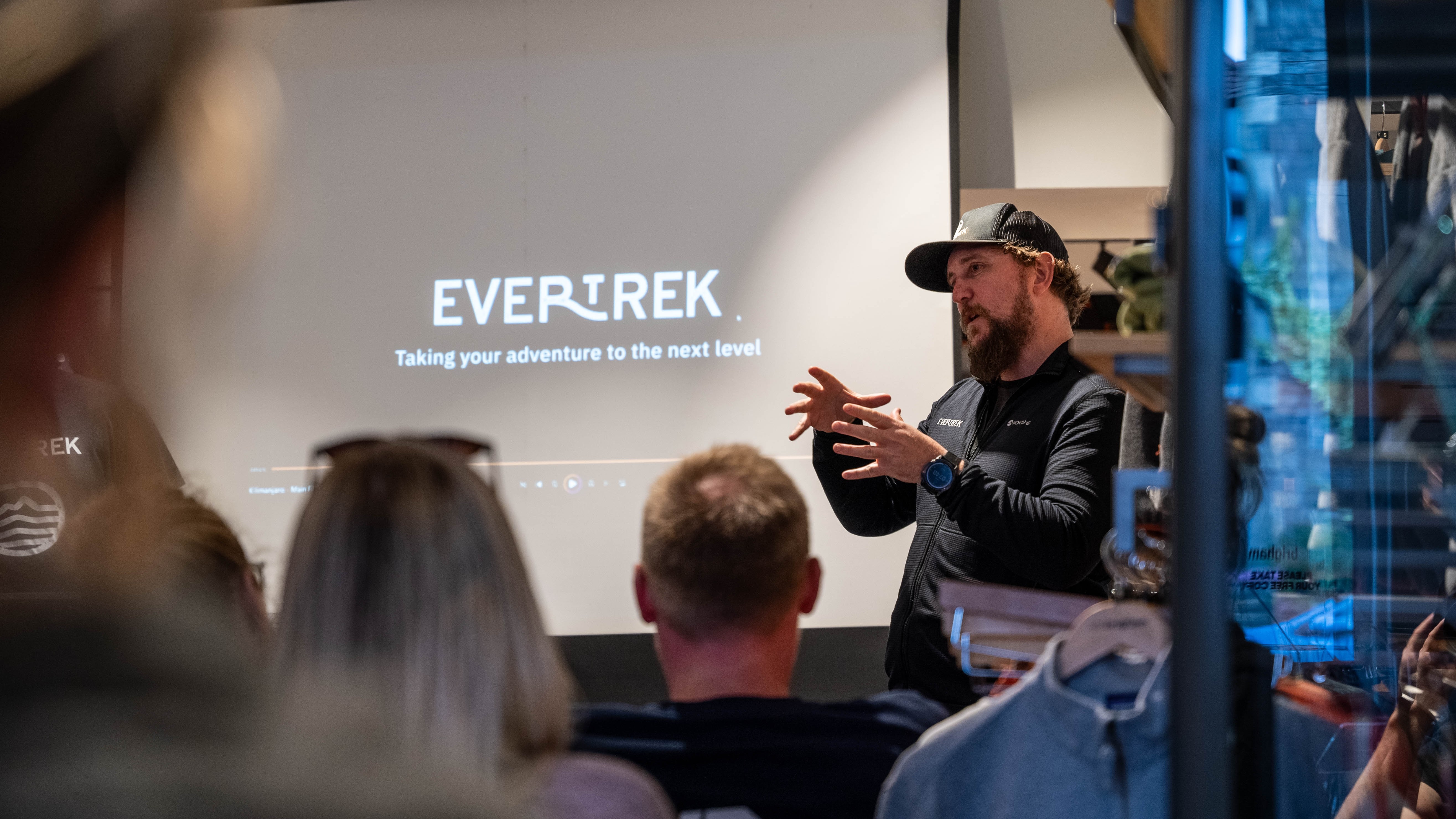 EverTrek founder Andy Moore giving a presentation