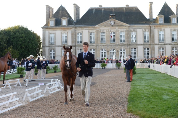 William Fox-Pitt and Chilli Morning at the final horse inspection, WEG 2014