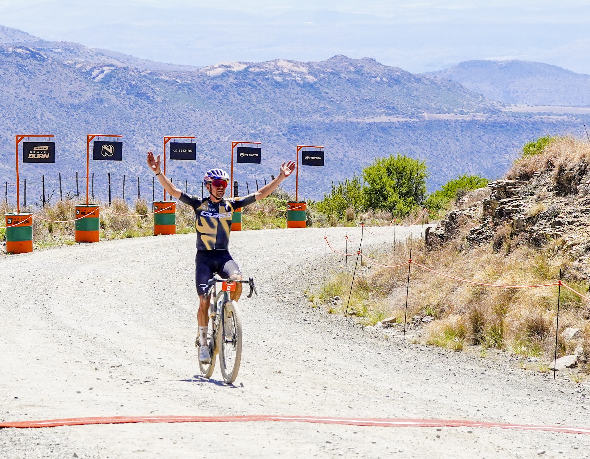 Tom Pidcock (Q36.5 Pro Cycling) wins stage 5 at 2025 Gravel Burn in South Africa