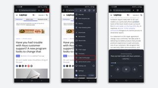 how to use listen to this page android chrome