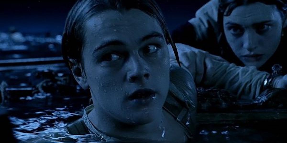 Leonardo DiCaprio raft scene in Titanic