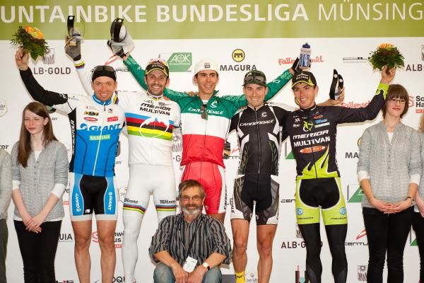 Elite men's cross country podium