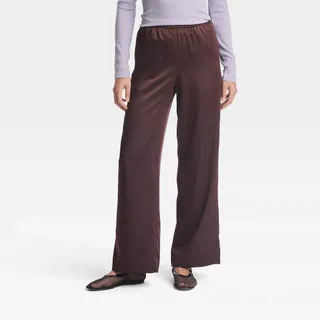 A New Day, Mid-Rise Satin Pull-On Pants