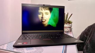 "Dreams" by the Cranberries playing on the Lenovo ThinkPad E16 Gen 1.