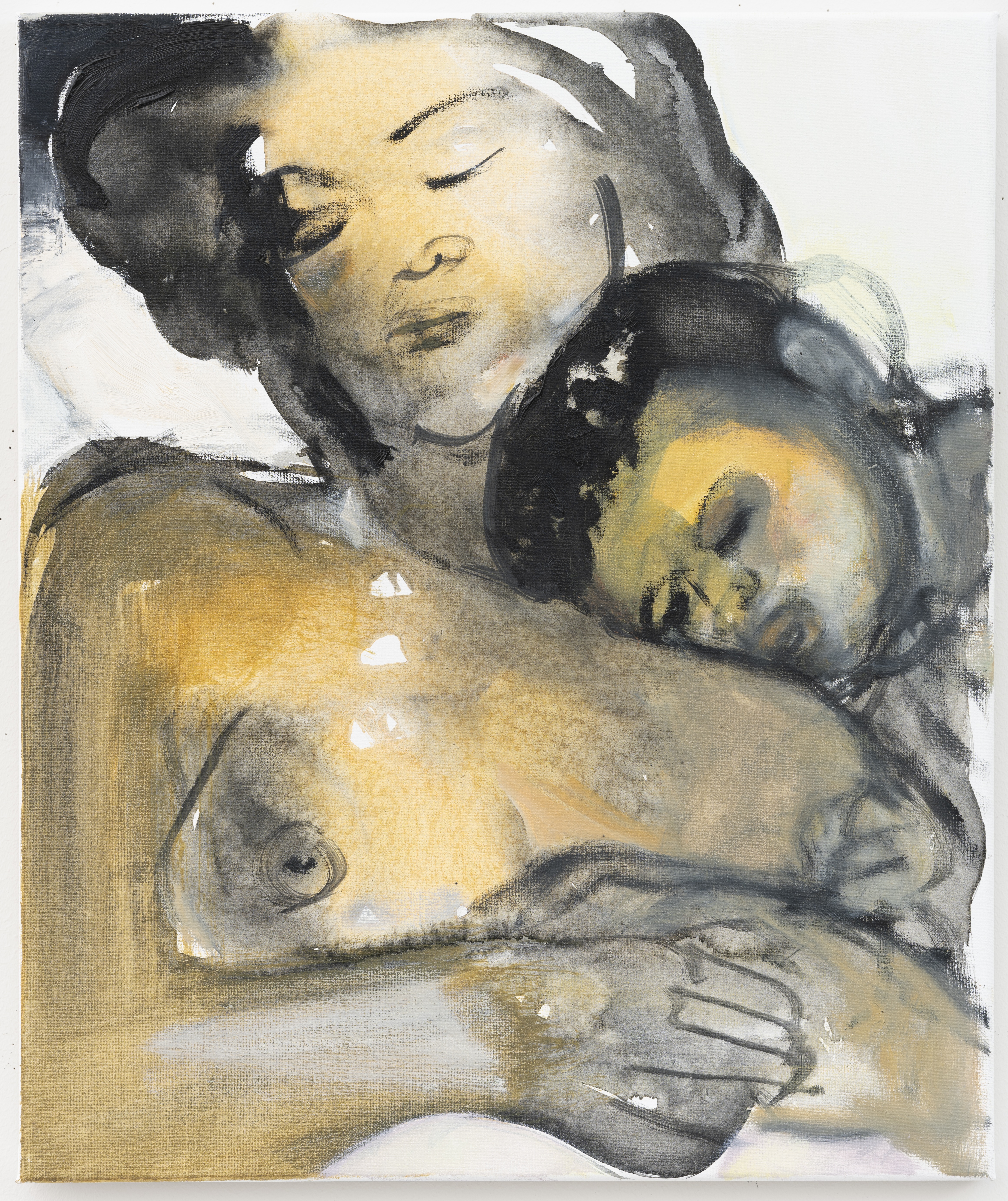 Marlene Dumas painting of woman and child sleeping