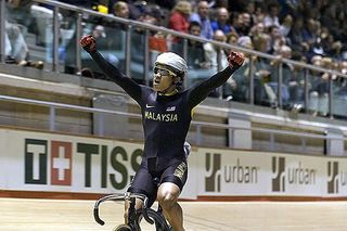 Malaysia's Azizulhasni Awang salutes the crowd