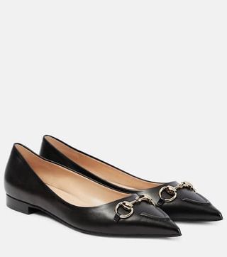 Horsebit Leather Ballet Flats