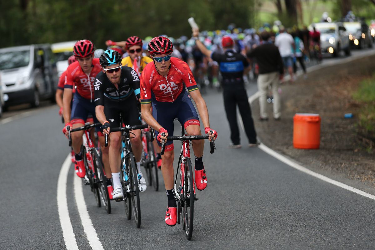 Travis Meyer doing a job for Drapac