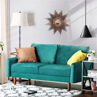 Velvet cyan sofa, Wayfair