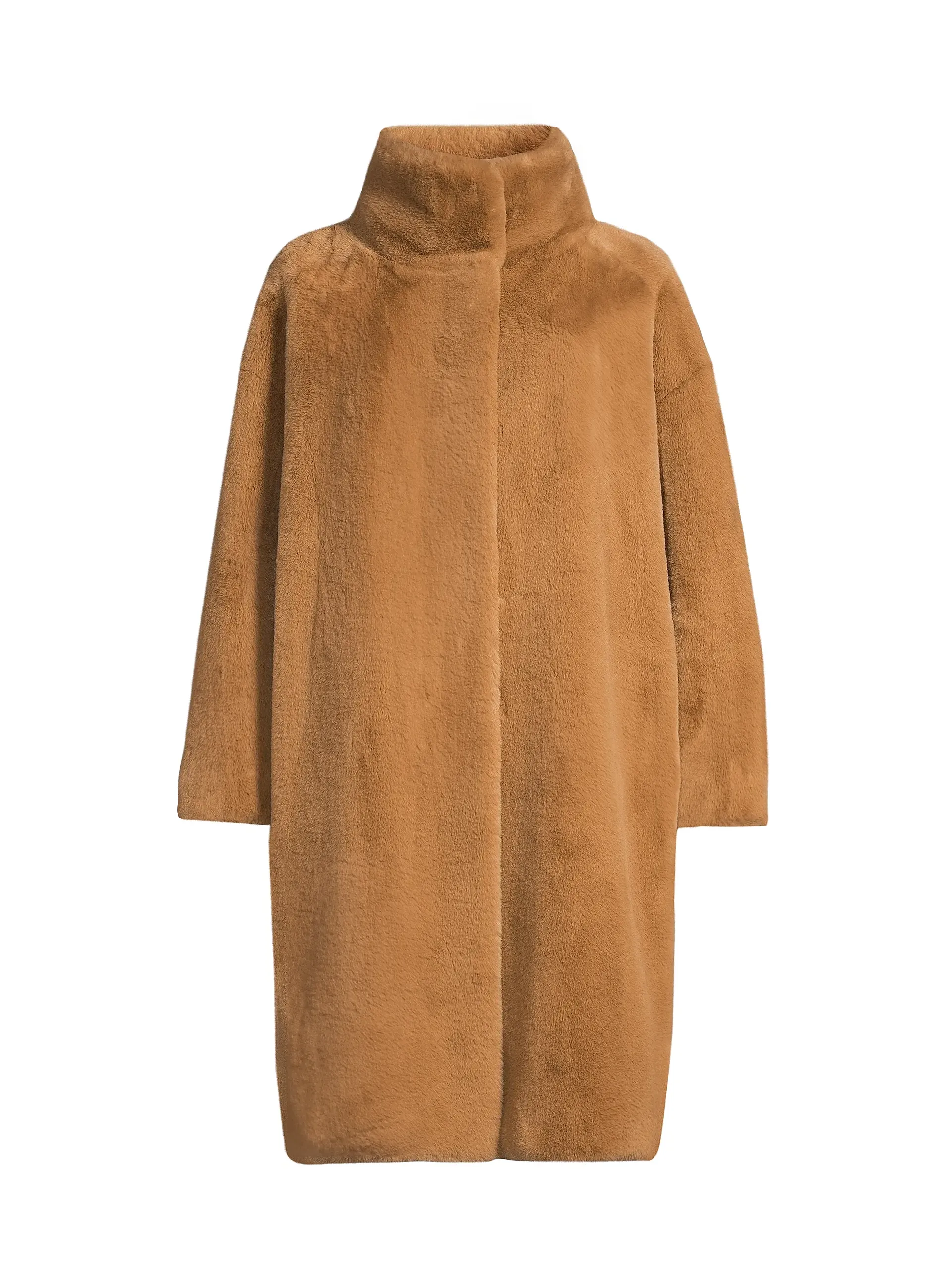Faux Fur Knee-Length Coat