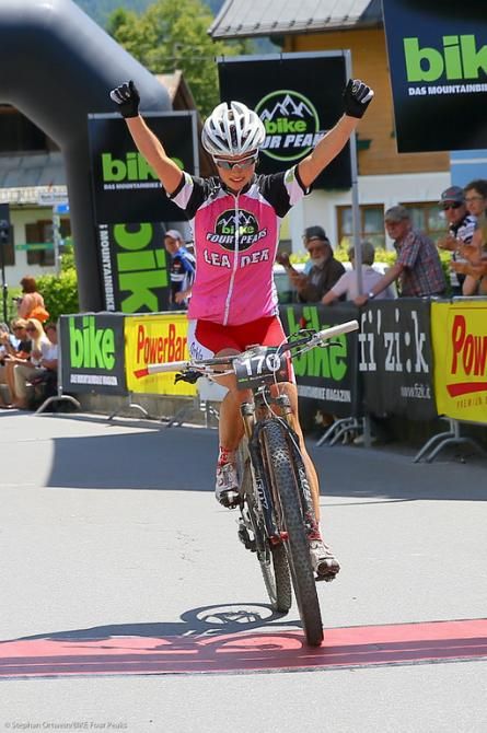 Borghild Loevset wins the women's overall GC at the Bike Four Peaks