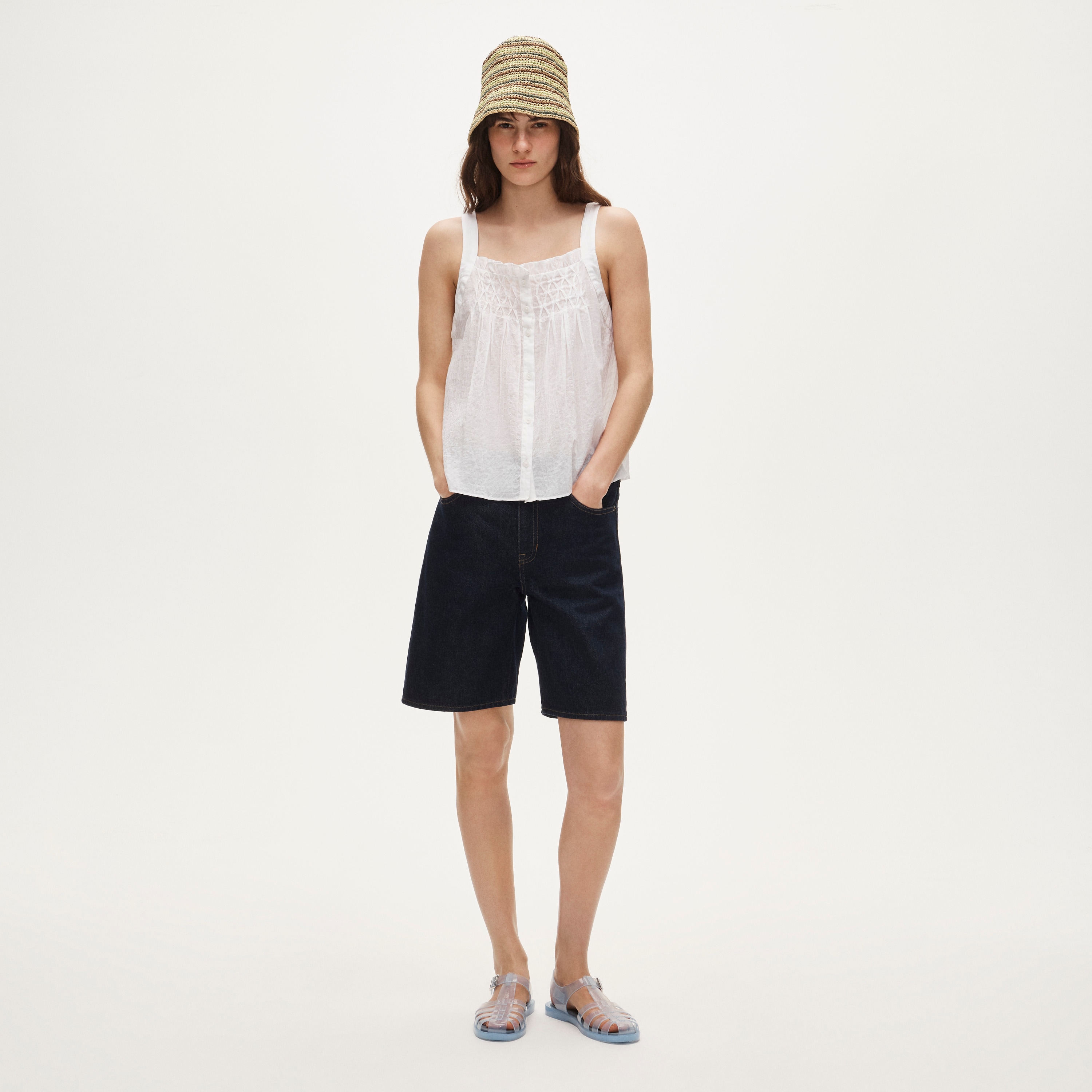 J.Crew, Smocked Crinkle Tank Top in Liberty&amp;reg; Floral Fabric