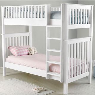 Convertible white bunk beds for children