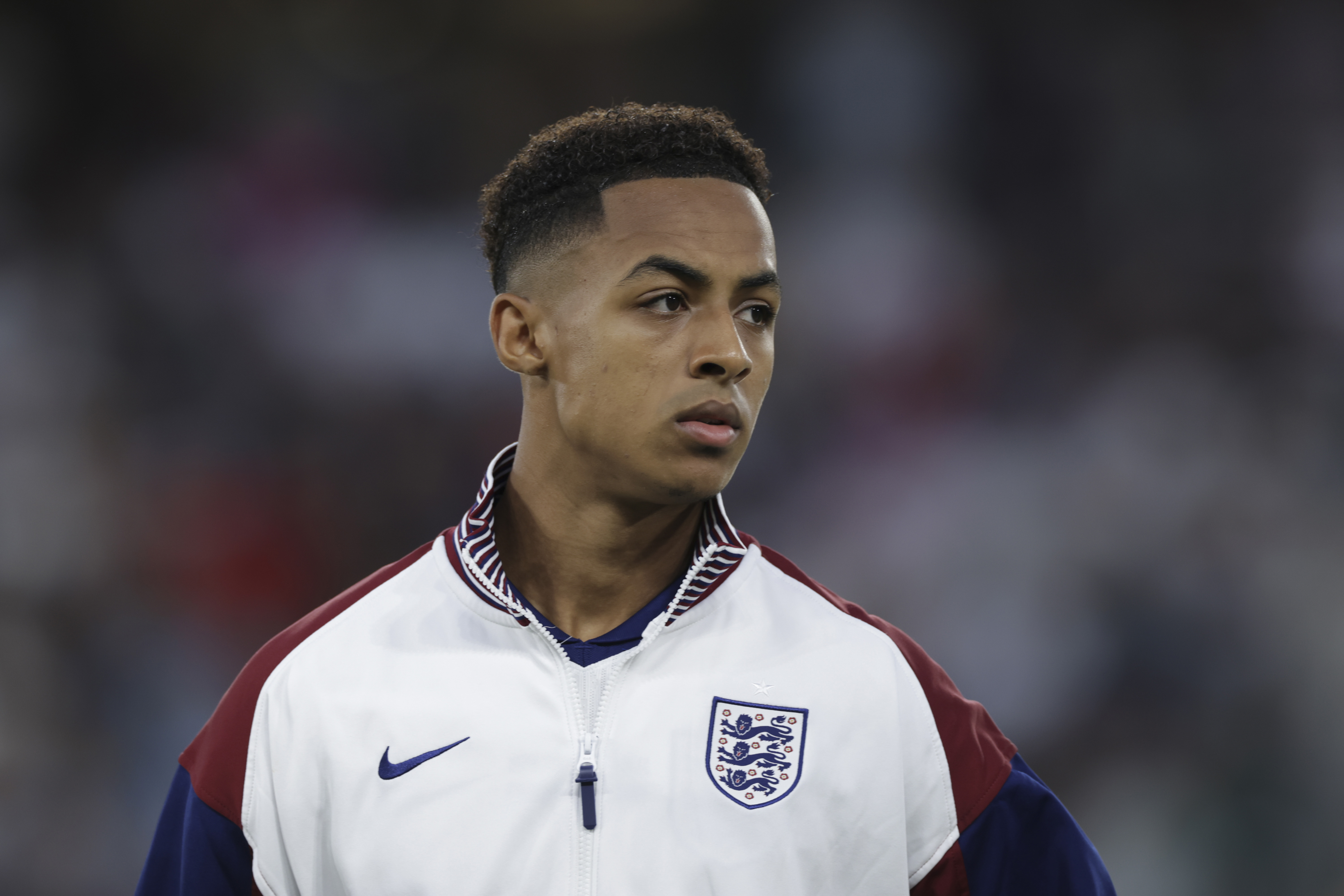 Omari Hutchinson in action for England's Under-21s at the European Championships in Slovakia
